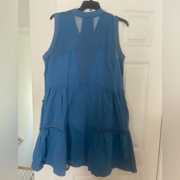 Blue Utility Dress with pockets - Picture 2 of 7